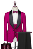 One Button Light Pink Shawl Lapel 3-Piece Men's Wedding Suits