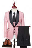 One Button Light Pink Shawl Lapel 3-Piece Men's Wedding Suits