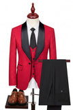 One Button Light Pink Shawl Lapel 3-Piece Men's Wedding Suits