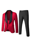 One Button Light Pink Shawl Lapel 3-Piece Men's Wedding Suits