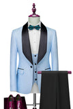 One Button Light Pink Shawl Lapel 3-Piece Men's Wedding Suits