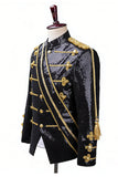 Long Sleeves Black Single Breasted Men's Suits with Sequins