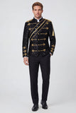 Single Breasted Black Men's Suits with Sequins