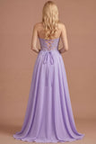 Lilac Appliqued Corset A Line Floral Long Prom Dress