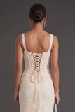 Blue Floral Sheath Thick Straps Corset Ruched Midi Beach Wedding Guest Dress