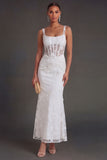 Blue Floral Sheath Thick Straps Corset Ruched Midi Beach Wedding Guest Dress