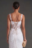 Blue Floral Sheath Thick Straps Corset Ruched Midi Beach Wedding Guest Dress