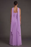 Butter Yellow Strapless Ruched A Line Long Wedding Guest Dress with Slit