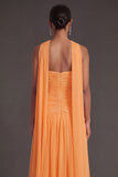 Butter Yellow Strapless Ruched A Line Long Wedding Guest Dress with Slit