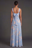 Convertible Pink Red Floral One Shoulder Long Beach Wedding Guest Dress with Slit