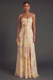 Convertible Pink Red Floral One Shoulder Long Beach Wedding Guest Dress with Slit