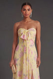 Convertible Pink Red Floral One Shoulder Long Beach Wedding Guest Dress with Slit
