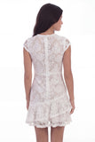 White Short Bridal Cap Sleeves Bodycon Shower Dress with Ruffles
