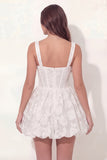 Basque Waist Corset Thick Straps White Short Bridal Shower Dress