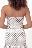 Corset Sweetheart Bodycon Satin White Black Dot Short Bridal Shower Dress
