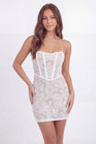 Lace Bodycon Corset Floral Short Bridal Shower Dress