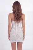 Lace Bodycon Corset Floral Short Bridal Shower Dress