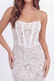 Lace Bodycon Corset Floral Short Bridal Shower Dress