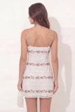 White Floral Bodycon Spaghetti Straps Short Bridal Shower Dress