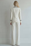 Ivory 2 Piece Single Breasted Peak Lapel Women Formal Suits