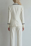 Ivory 2 Piece Single Breasted Peak Lapel Women Formal Suits