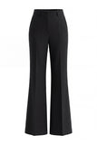 Black 2 Piece Double Breasted Peak Lapel Ruffled Women Formal Suits