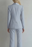 Blue Peak Lapel 2 Piece Double Breasted Business Suits