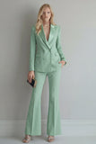 Blue Peak Lapel 2 Piece Double Breasted Business Suits