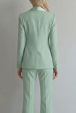 Blue Peak Lapel 2 Piece Double Breasted Business Suits