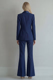 Blue Peak Lapel 2 Piece Double Breasted Business Suits