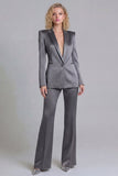 Peak Lapel Blue 2 Piece Single Breasted Business Suits