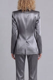 Peak Lapel Blue 2 Piece Single Breasted Business Suits