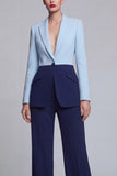 Black Pink 2 Piece Single Breasted Peak Lapel Women Formal Suits