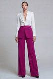 Black Pink 2 Piece Single Breasted Peak Lapel Women Formal Suits