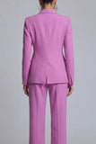 Purple Peak Lapel 2 Piece Single Breasted Business Suits