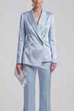 White Peak Lapel Long Sleeves 2 Piece Business Suits