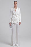 White Peak Lapel Long Sleeves 2 Piece Business Suits