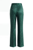 2 Piece Peak Lapel Floral Dark Green Long Sleeves Business Suits