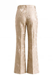 2 Piece Shawl Lapel Champagne Jacquard Floral Business Suits