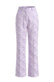Lilac 2 Piece Peak Lapel Floral Long Sleeves Business Suits