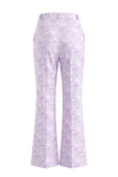 Lilac 2 Piece Peak Lapel Floral Long Sleeves Business Suits