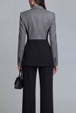 Black Single Breasted Peak Lapel Long Sleeves 2 Piece Business Suits