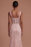 Sparkly Beaded Corset Blue Mermaid Long Prom Dress