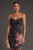 Floral Sheath Spaghetti Straps Sleeveless Midi Beach Wedding Guest Dress