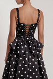 Black Square Neck A Line Backless Long Wedding Guest Dress