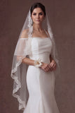 Cold Shoulder White Mermaid Short Sleeves Long Wedding Dress