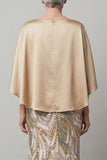 Beaded Sparkly Sheath Champagne Floral Long Mother of the Bride Dress