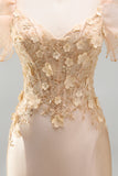 Satin Floral Blush Corset Ruffled Appliqued Long Prom Dress