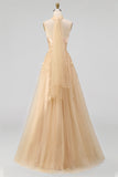 Corset Blush Floral Strapless A Line Long Prom Dress with Neck Scarf