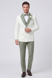 Double Breasted Black Peak Lapel Men's Prom Suits